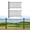 Horizontal Deck Railing Aluminum,42in H x 6ft W,Black,2Post & 2Panel | Matte Black Textured Powder Coat Finish,Compliant with AAMA 2604,for Decks,Porches,Steps & Balconies