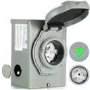 Intertek 50 Amp Generator Power Inlet Box, NEMA SS2-50P Pre-Drilled Knockouts for Generator to Home 50A Generator Transfer Switch, 125/250V 50 Amp Generators Inlet Plug, ETL Listed