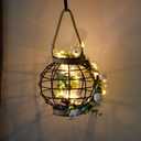 JHY DESIGN Metal Cage LED Lantern Battery Powered,7.3" Tall Cordless Accent Light with 20pcs Fairy Lights.Great for Weddings, Parties, Patio, Events for Indoors/Outdoors.