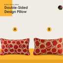 Outdoor Decorative Pillows Pack of 4, 20" x 12" Outdoor Pillow Set for Couch Bed Throw Patio Sofa, Circle Red