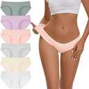 INNERSY Womens Underwear Low Rise Cotton Hipster Panties Soft Breathable Ladies Briefs 6-Pack, Large