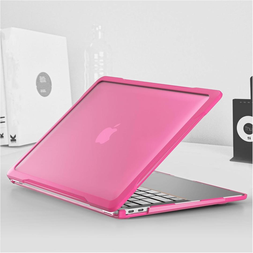 BYCeKe Ultimate Matte Protection Case for MacBook Air 13.6 inch M4 M3 M2 2022-2025 A3240 A3113 A2681,Matte Soft Anti-Cracking Durable Military Shockproof for Mac Air13 M4 Case&Keyboard Cover,Rose 2021-2025 MacBook Pro 14 inch M5 M4 M3 M2 M1