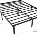 Amazon Basics Sturdy Heavy-Duty Non-Slip Platform Bed Frame, Steel Slats Support, Noise Free, Easy Assembly, No Box Spring Needed, 14 Inch Storage Height, Queen Size, Black