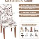 Chair Covers Dining Room Set of 6,Printed Patterned Stretch Non Slip Chair Slipcover Removable Washable Kitchen Chair Protector Cover for Home Hotel Banquet Party Office (White Brown Ornate Pattern)