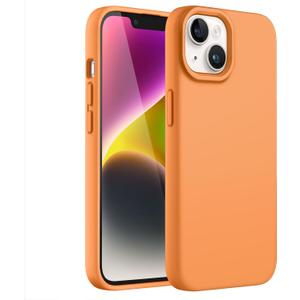 JETech Silicone Case for iPhone 14 6.1-Inch, Silky-Soft Touch Full-Body Protective Phone Case, Shockproof Cover with Microfiber Lining (Marigold)