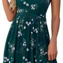 OURIN Womens Summer Casual Floral Boat Neck Semi Formal Cocktail Mesh Dress Modest Wedding Guest Dress (L)