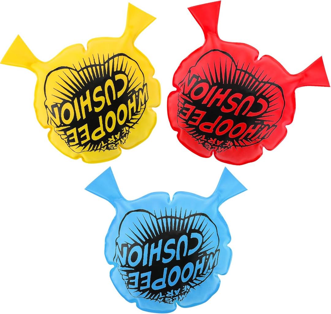 3Pcs Whoopie Cushions, 6" Woopie Cushion, Woopy Cushion Fart Bag for Boys and Girls, Classic Whoopee Cushion, Goodie Bag Stuffers Makes Gas Sounds, Novelty Prank Gag White Elephant Gifts