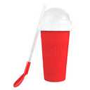 Slushie Cup, 1 Pack Slushy Maker Cup, Frozen Magic Squeeze Cups for Juice Milk Yogurt Ice Cream Make, DIY Smoothie Cooling Cup (Red)