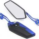 uxcell Pair 10mm Rotatable Motorcycle Bike Universal Mirror Blue Black