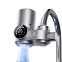 Water Filter for Sink Faucet, Lead-Reducing Filter, Dual Head Design with Temperature Display , 300 Gallons Long-Lasting Reinforced Housing Built-to-Last, Multi-Use Tap Water Filter
