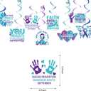 2 x Suicide Prevention Awareness Party Decorations,Include Suicide Prevention Month Banner and Hanging Swirls and Honeycomb Centerpieces for Suicide Prevention Month Party Supplies.