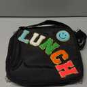 Insulated Lunch Bag Women Lunch Box Kids for Teen Girls Boys, Cute Preppy Lunch Boxes With Adjustable Shoulder Strap, Waterproof Nylon Lunchbox Lunch Bags for School Work Picnic (Black)