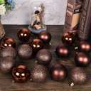 30ct Christmas Ball Ornaments, 3.15" Shatterproof Halloween Tree Decorations, Perfect Hanging Ball for Indoor/Outdoor Holiday Party Decor (Brown)