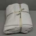 MooMee Bedding Duvet Cover Set 100% Washed Cotton Linen Like Textured Breathable Durable Soft Comfy (Solid Bright White, Super King Plus 120"x120")