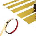 Wall Trim Molding,Stainless Steel Peel and Stick Wall Trim Metalized Mirror-Like Finish, Flexible Mirror Wall Ceiling Floor Cabinet Tile Edge Moulding for Fireplace (Gold 5m x 4cm)