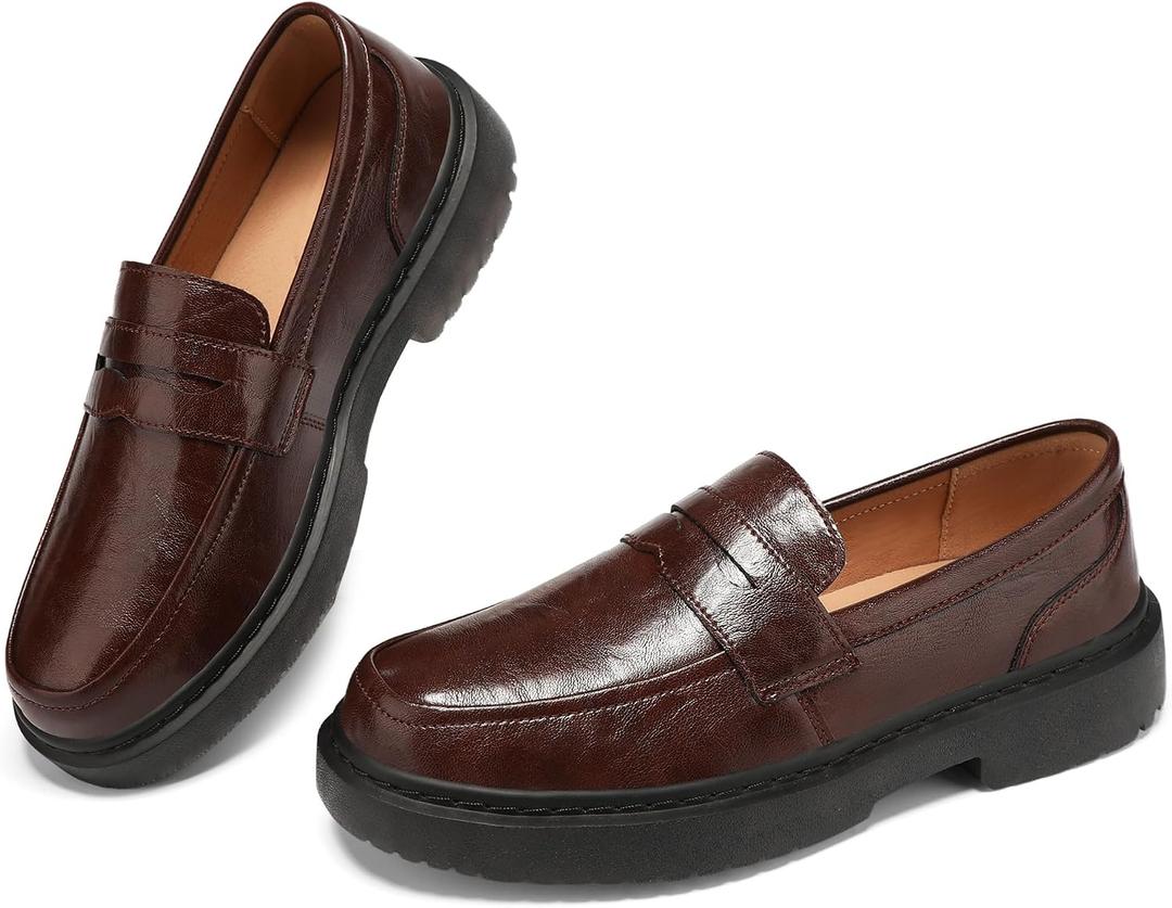 BEAUSEEN Women's Penny Loafers Slip On Comfortable & Lightweight Driving Moccasins Casual Office Work Flats Cute Business Dress Shoes, 7