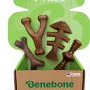 Benebone Large 4-Pack Dog Chew Toys for Aggressive Chewers, Made in USA, 90lbs and Under