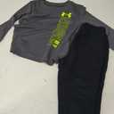 Under Armour boys Long Sleeve Shirt and Jogger Set, Durable Stretch and Lightweight 18Months Gray/Black