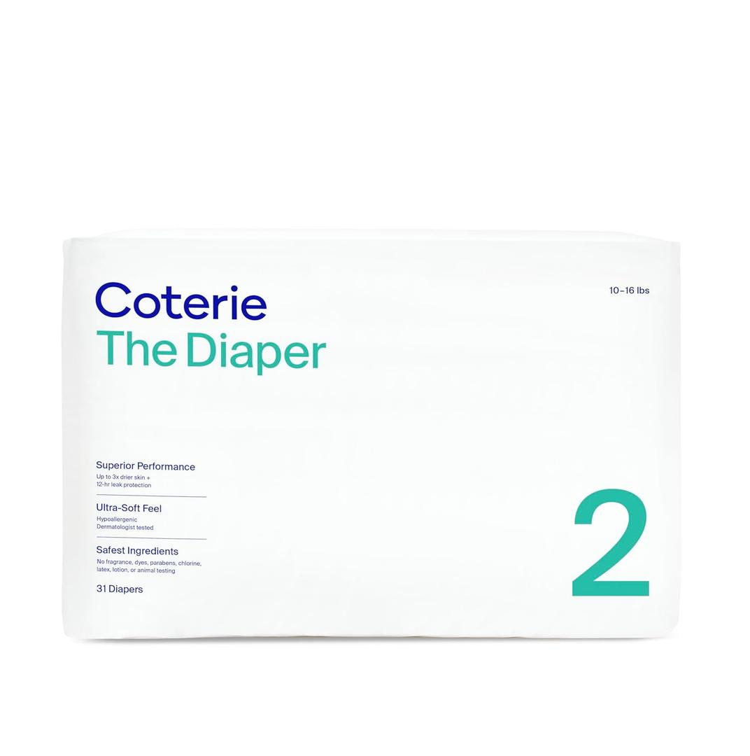 Coterie Size 2 Diaper, 4 pack of 31, 124 Ct.