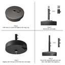 Patio Umbrella Stand, Outdoor Umbrella Base 22L Water Filled Stand, Market Patio Outdoor Heavy Duty Umbrella Holder (Black)