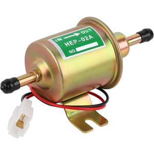 12V General Purpose Electric Fuel Pump, Low Pressure 2.5-4 PSI Inline, Gasoline Diesel Engine Gasoline Transfer Fuel Pump for Carburetor Lawn Mower Boat Carter HEP-02A