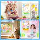 9 Pcs Easter Window Clings -Bunny Egg Flower Happy Easter Stickers, Reusable Window Decals for Easter Decorations, Home Office Classroom Glass Decor