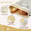 Reusable Beeswax Bread Bags for Sourdough: XL Eco-Friendly Fresh Food Storage (13x17in, 2 Pack) | Moisture Lock, Sustainable Homemade Bread Preservation | Eco Bread Freshness
