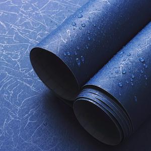 Safiyya 393"x 17.3" Wallpaper Silk Dark Blue Peel and Stick Wallpaper Dark Blue Contact Paper Self Adhesive Removable Solid Color Wall Paper for Bedroom Walls Vinyl Rolls