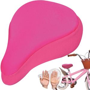 WINNINGO Kids Bike Seat Cushion, Anti-Slip Gel Child Bike Seat Cover Comfortable Adjustable Small Bicycle Saddle Pad for Child Indoor Outdoor Cycling, 9 x 6in (Light Pink)