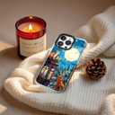 for iPhone 12 mini Case, Starry Night Cats on Rooftop Pattern, Military-Grade Drop Protection, Magical Fantasy Soft Slim TPU Protective & Camera Protection for Women & Girls (CatGlass)