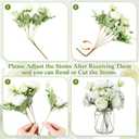 Zeyune 12 Sets Mason Jar Centerpiece Table Decorations, Artificial Peony Baby's Breath Flower Bouquets, Faux Flowers with Vase, Rustic Decor Gifts for Home, Wedding, Holiday (Green)