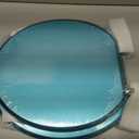 Round Toilet Seat Wood Toilet Seat Prevent Shifting with Zinc Alloy Hinges American Standard Size Toilet Seat Easy to Install also Easy to Clean(Round,Sparkling Sapphire Blue)