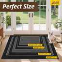 JSEI Dirt Trapper Door Mat 24"x36", Non-Slip Doormat,Black | Entryway Rugs Washable, Dirt Resistant and Absorbent Welcome Mat, Low Profile Floor Mats for Front Back Door and Entrance