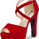 IDIFU Women's Platform Chunky High Heels Dress Sandals Peep Toe Ankle Strap Wedding Party Evening Shoes for Women Bride (8.5)