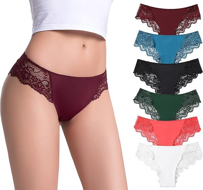 Cheeky Lace Hipster Panties for Women, Sexy Women's Underwear Tanga, Multipacks Small