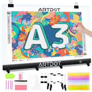 ARTDOT A3 LED Light Pad for Diamond Art Kits for Adults, USB Powered Light Board Kit, Adjustable Brightness For Diamond painting