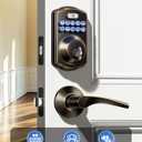 Veise Keyless Entry Door Lock with 2 Lever Handles - Electronic Keypad Deadbolt, Easy Installation Digital Smart Front Door Lock Set, Oil Rubbed Bronze