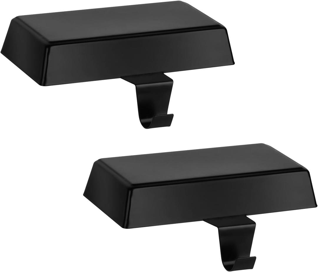 Hxezoc 2 Pack Black Christmas Stocking Holders, Metal Mantel Stocking Hangers, Weighted Metal Hanging Hooks for Christmas Fireplace Mantel Decorations Xmas Holiday Supplies