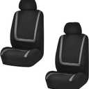 LAINLOY 2 Pack Car Seat Covers, Breathable Seat Protectors, Anti-Slip Driver Seat Cover, Comfortable Front Seat Cover Set Universal Fit for Truck, SUV, Sedan, Airbag Compatible (Black&Gray)