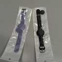 2 Pack Waterproof Air Tag Bracelet for Kids, Soft Silicone Air tag Holder for Apple Air Tag Case, Adjustable Anti Lost Watch Band for Kids 3 Years Old and up (Black/Bluegrey)