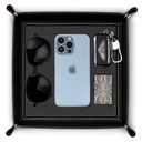 VLANDO Entryway Organizer Tray – Minimalist PU Leather Valet Tray for Keys, Wallet & Phone, Desk or Nightstand Catchall, Elegant Home Decor Gift for Men, Black