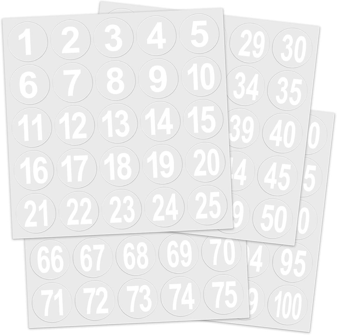 Teling 400 Pcs Sports Helmet Numbers Sticker 1.5 Inches Baseball Football Helmet Decals Vinyl Hockey Numbers Decals Self Adhesive Softball Number Stickers for Hockey Batting Lacrosse