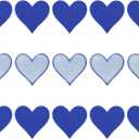uxcell Heart Shaped Iron on Patches Dark Blue Embroidered Applique Patches Sew on Patch for Clothing Jackets Backpacks Repairing Decorations Pack of 15,2.8"x2.7"