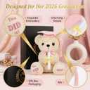 Pink Graduation Bear 2026 with Gold-Stamped Gift Box, 8 Inch Cute Graduation Stuffed Animal for Girls, Soft You DID It Teddy Bear with Pink Cap & Diploma, Class of 2026 Gift for Her