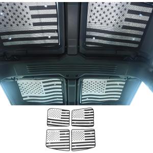 Car Roof Windshield Sun Shade Compatible with Hummer EV 2024 2025 Roof Windshield Sunshades Accessories 4 Piece Foldable Suitable for Hummer EV Sunshade Windshield Sunroof (Black and Silver)