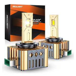 SEALIGHT D3S Bulbs, 6500K Cool White 45000 LM 10X Brightness HID Bulbs, 0.01S Instant Start 1:1 D3S Original HID Replacement 66340 42403 42302 Plug and Play Pack of 2