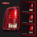 LED Tail Lights Compatible With 2013-2018 Dodge Ram 1500 2500 3500 Laramie/Limited/Longhorn Black Housing Taillights W/Bulbs Replace OME 68093081AC 68093080AC 68093081AB 68093080AB (Pair)