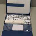 Harvopu Compatible for iPad 11th 10th Generation Case with Keyboard, Folio Cover with Pencil Holder, Multi-Touch Trackpad, 7 Color Backlit, Detachable Keyboard for iPad (A16) 11th/10th Gen (Navy Blue)