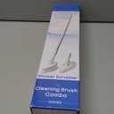 Qaestfy Shower Scrubber Cleaning Brush Combo Bath Tub Tile Cleaner Scrubber Brush with 51'' Adjustable Long Handle Scrub Brush for Bathroom Shower Bathtub Wall Mop Cleaning Scrubbing (White)