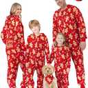 PATPAT Matching Family Christmas Onesie Pajamas – Holiday Hooded Jumpsuit Sleepwear PJs Couples Xmas Loungewear with Socks, Size L